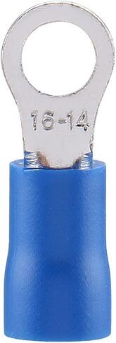 Baomain Ring Terminals Connector Stud Size #8 RV2-4S AWG 16-14 Blue Cap Insulated (1000PCS) in Saudi Arabia