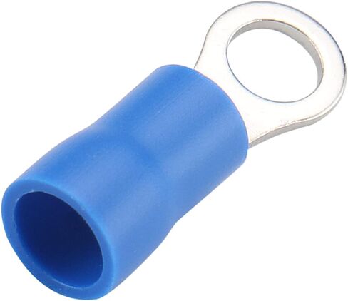 Baomain Ring Terminals Connector Stud Size #8 RV2-4S AWG 16-14 Blue Cap Insulated (1000PCS) in Saudi Arabia