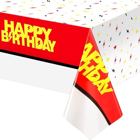 3 Pack 54" x 108" Red White Plastic Pleated Classic All-Season Birthday Tablecloth in Saudi Arabia