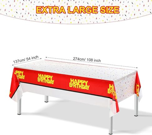 3 Pack 54" x 108" Red White Plastic Pleated Classic All-Season Birthday Tablecloth in Saudi Arabia