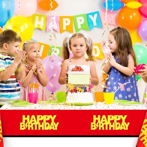3 Pack 54" x 108" Red White Plastic Pleated Classic All-Season Birthday Tablecloth in Saudi Arabia