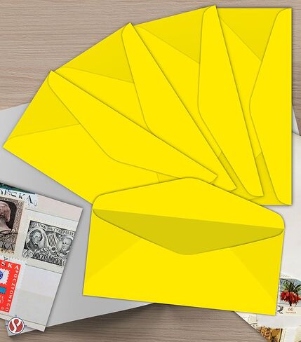 Sun Yellow Bright Color #10 Envelopes - Great for Mailing Letters, Business Memos, Invitations, Invoices, Bills | 4 1/8" x 9 1/2" | 50 Envelopes in Saudi Arabia
