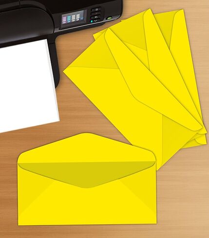 Sun Yellow Bright Color #10 Envelopes - Great for Mailing Letters, Business Memos, Invitations, Invoices, Bills | 4 1/8" x 9 1/2" | 50 Envelopes in Saudi Arabia
