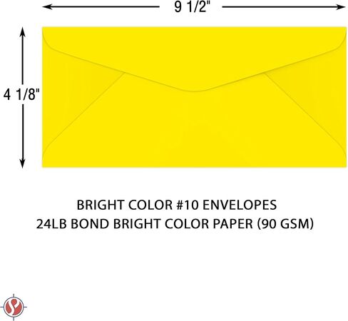 Sun Yellow Bright Color #10 Envelopes - Great for Mailing Letters, Business Memos, Invitations, Invoices, Bills | 4 1/8" x 9 1/2" | 50 Envelopes in Saudi Arabia
