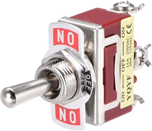 ESUPPORT Silver Contact Heavy Duty 20A 125V 15A 250V SPST 2 Terminal Pin ON/Off Rocker Toggle Switch Metal Waterproof Boot Cap Cover Copper Terminal Pack of 5 in Kuwait