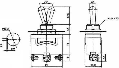 ESUPPORT Silver Contact Heavy Duty 20A 125V 15A 250V SPST 2 Terminal Pin ON/Off Rocker Toggle Switch Metal Waterproof Boot Cap Cover Copper Terminal Pack of 5 in Kuwait