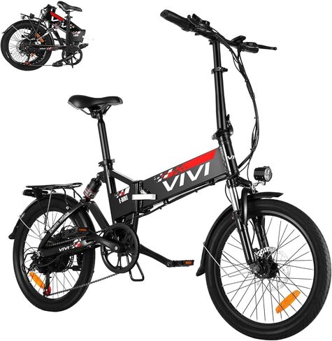 Vivi Electric Bike, 20" Folding Electric Bike 500W Ebikes for Adult, Foldable Ebike with 48V Removable Battery, Professional 7 Speed Adult Electric Bicycle Commuter Bike Full Suspension Cruise Control in Kuwait
