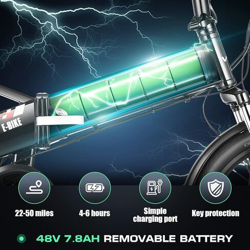 Vivi Electric Bike, 20" Folding Electric Bike 500W Ebikes for Adult, Foldable Ebike with 48V Removable Battery, Professional 7 Speed Adult Electric Bicycle Commuter Bike Full Suspension Cruise Control in Kuwait