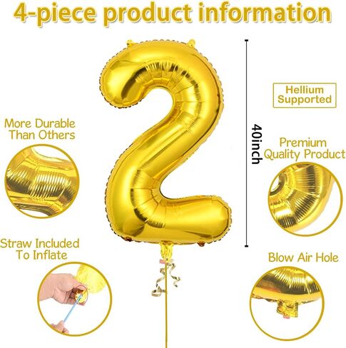 2024 Graduation Decorations Balloons,40inch Gold Foil Number Balloons Large 2024 Mylar Balloons for Class Festival Celebrations Holiday Home Birthday Anniversary Wedding Baby Shower Party Supplies in Saudi Arabia
