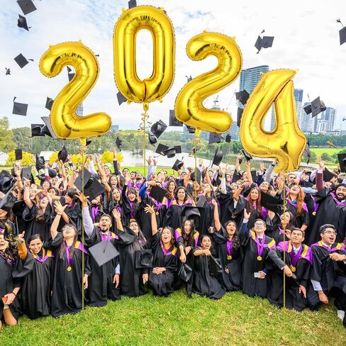 2024 Graduation Decorations Balloons,40inch Gold Foil Number Balloons Large 2024 Mylar Balloons for Class Festival Celebrations Holiday Home Birthday Anniversary Wedding Baby Shower Party Supplies in Saudi Arabia