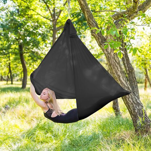 5.5 Yards Aerial Silks Aerial Yoga Hammock Kit Yoga Swing Set Anti-Gravity Flying for Fitness, Low Non Stretch Nylon Fabric Hardware Included for Dance in Saudi Arabia