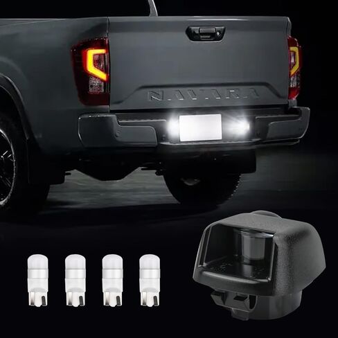 غطاء فضي للوحة ترخيص Bestview، استبدال مجموعة مصابيح العلامات متوافق مع Nissan Frontier Armada Titan Xterra، شاحنة بيك اب سوزوكي خط الاستواء، ضوء علامة المصابيح البيضاء 6500K in Kuwait