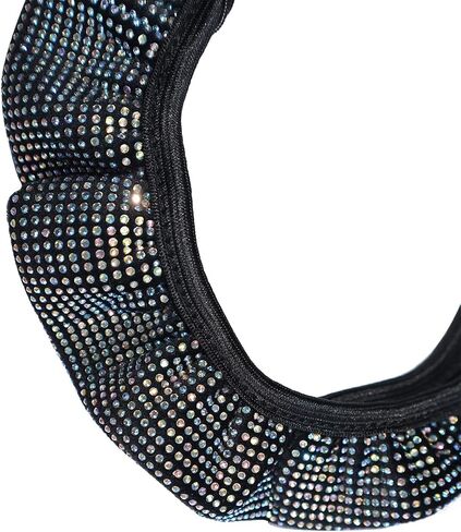 New Diamond Leather Steering Wheel Cover with Bling Bling Crystal Rhinestones, Universal Fit 15 Inch Car Wheel Protector in Saudi Arabia