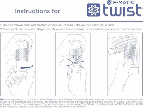 Twist Air Freshener Refill, Orange Grove, Premium Fragrance, Odor Counteractant, Spill Resistant, No Batteries, Eco-Friendly, Recyclable, Lasts 60 Days, Pack of 6 in Kuwait