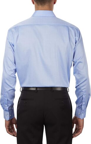 Tommy Hilfiger Men's Dress Shirt Regular Fit Non Iron Solid, Blue, 17" Neck 34"-35" Sleeve in Saudi Arabia