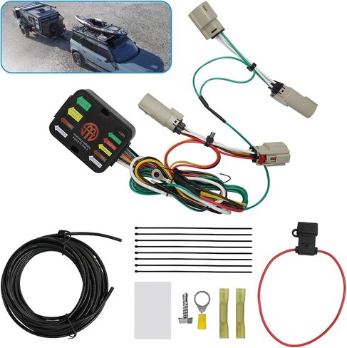 مجموعة أدوات أسلاك سحب المقطورة ذات 4 دبابيس، متوافقة مع Ford Bronco Select 2021 2022 2023 (مع مصابيح خلفية LED)، مجموعة أدوات أسلاك المقطورة ذات 4 اتجاهات، استبدال 56468 in Kuwait