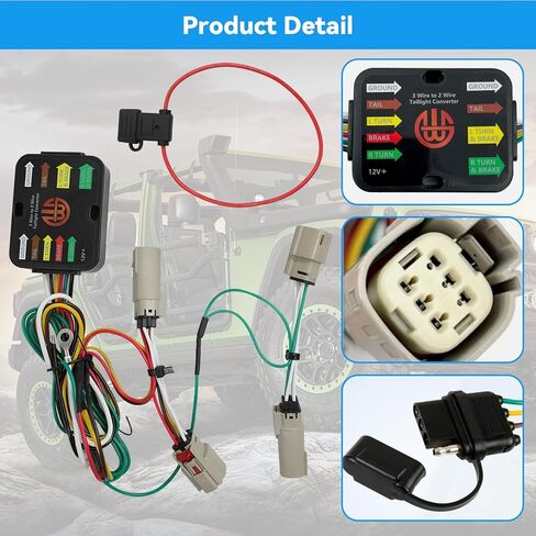 مجموعة أدوات أسلاك سحب المقطورة ذات 4 دبابيس، متوافقة مع Ford Bronco Select 2021 2022 2023 (مع مصابيح خلفية LED)، مجموعة أدوات أسلاك المقطورة ذات 4 اتجاهات، استبدال 56468 in Kuwait