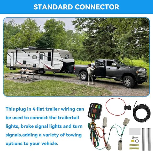 مجموعة أدوات أسلاك سحب المقطورة ذات 4 دبابيس، متوافقة مع Ford Bronco Select 2021 2022 2023 (مع مصابيح خلفية LED)، مجموعة أدوات أسلاك المقطورة ذات 4 اتجاهات، استبدال 56468 in Kuwait