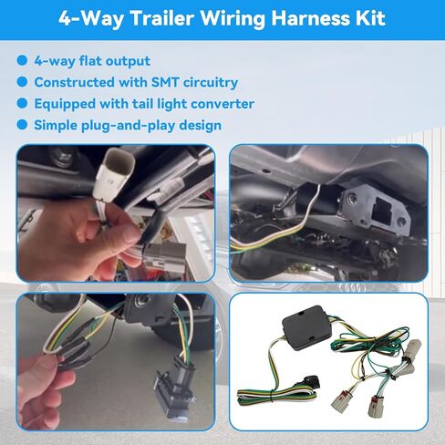 مجموعة أدوات أسلاك سحب وصلة المقطورة ذات 4 دبابيس، متوافقة مع Ford Bronco Select 2021 2022 2023 (بدون مصابيح خلفية LED)، مجموعة أدوات أسلاك المقطورة رباعية الاتجاهات، استبدال 56471 118867 in Kuwait