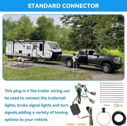 مجموعة أدوات أسلاك سحب وصلة المقطورة ذات 4 دبابيس، متوافقة مع Ford Bronco Select 2021 2022 2023 (بدون مصابيح خلفية LED)، مجموعة أدوات أسلاك المقطورة رباعية الاتجاهات، استبدال 56471 118867 in Kuwait