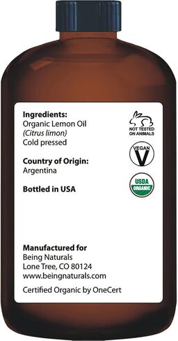 Organic Lemon Essential Oil - Huge 4 FL OZ - 100% Pure & Natural – Premium Natural Oil with Glass Dropper (Lemon Oil) in Saudi Arabia
