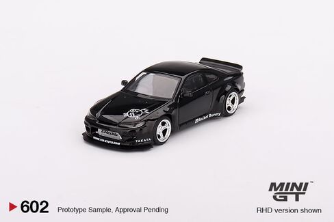 True Scale Miniatures Model Car Compatible with Nissan Silvia (S15) Rocket Bunny Black Pearl RHD Limited Edition 1/64 Diecast Model Car MGT00602 in Saudi Arabia
