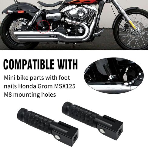 Rear Footrest Peg Footpeg, Folding Motorcycle Bicycle Foot Pegs For Mini Bike, Honda Grom MSX125 M8 Install Hole in Saudi Arabia