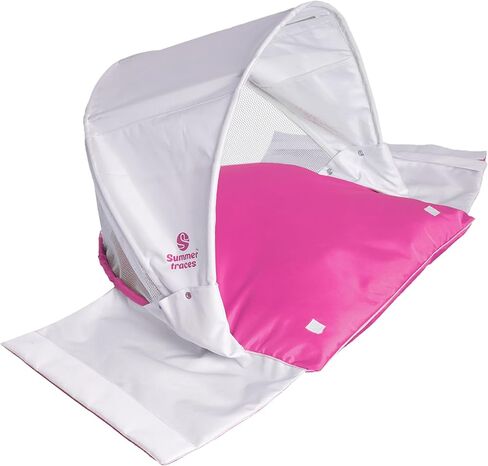 The Sunshade Pillow/Windproof Beach Sun Shelter, Portable Face Shade Canopy Umbrella, UV Sun Protection Headrest Tent, Breathable Tear-Resistant Waterproof (Pink/White) in Saudi Arabia