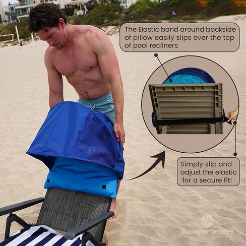 The Sunshade Pillow/Windproof Beach Sun Shelter, Portable Face Shade Canopy Umbrella, UV Sun Protection Headrest Tent, Breathable Tear-Resistant Waterproof (Pink/White) in Saudi Arabia