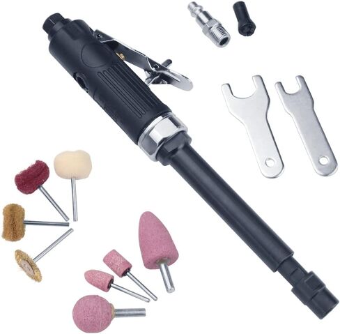 مطحنة هواء ممتدة 1/4 بوصة 1/8 بوصة | آلة طحن تعمل بالهواء المضغوط بقوة مستقيمة، أدوات قطع نقش عالية السرعة 22000 دورة في الدقيقة in Kuwait