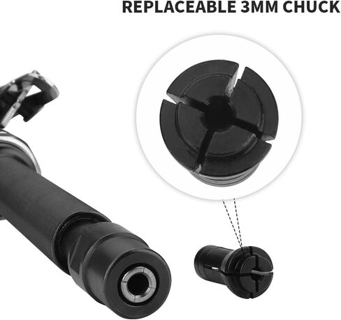 مطحنة هواء ممتدة 1/4 بوصة 1/8 بوصة | آلة طحن تعمل بالهواء المضغوط بقوة مستقيمة، أدوات قطع نقش عالية السرعة 22000 دورة في الدقيقة in Kuwait