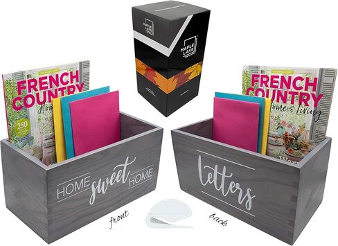 Handcrafted Solid Ash Wood Mail Holder with Letter Opener - Mail Holder for Countertop - Entryway Decor - Mail Holder for Desk - Desktop Mail Organizer - Letter Holder in Kuwait