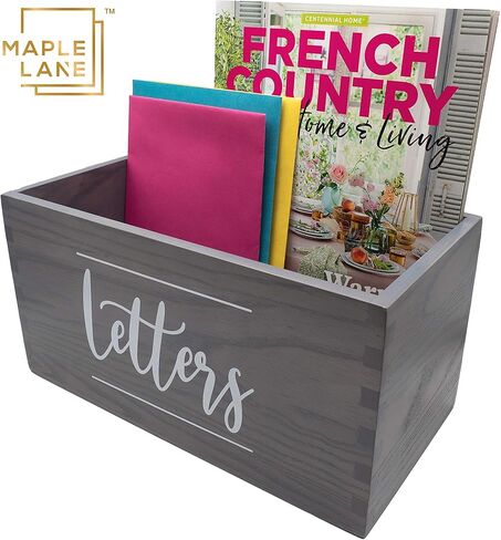 Handcrafted Solid Ash Wood Mail Holder with Letter Opener - Mail Holder for Countertop - Entryway Decor - Mail Holder for Desk - Desktop Mail Organizer - Letter Holder in Kuwait