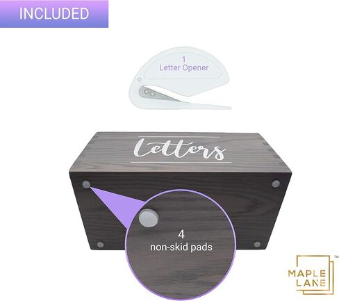 Handcrafted Solid Ash Wood Mail Holder with Letter Opener - Mail Holder for Countertop - Entryway Decor - Mail Holder for Desk - Desktop Mail Organizer - Letter Holder in Kuwait