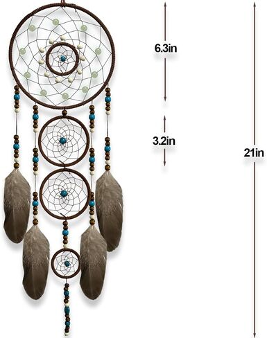 Dream Catcher for Boys Wall Decor Handmade Feather Hanging Decorations Home Ornament Birthday Festival Craft Gift… in Saudi Arabia