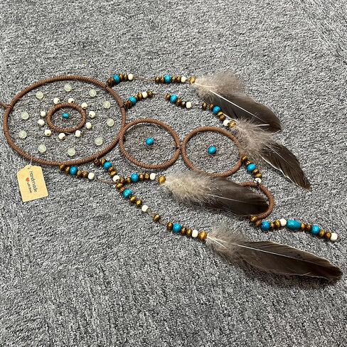 Dream Catcher for Boys Wall Decor Handmade Feather Hanging Decorations Home Ornament Birthday Festival Craft Gift… in Saudi Arabia
