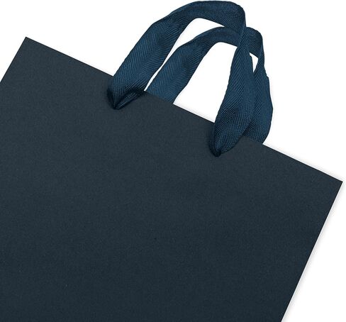 Kraft Gift Bags - 50 Pack 10.5x3x8.25 Medium Designer Shopping Bags with Ribbon Handles, Brown Gift Bags for Boutiques, Small Business, Merchandise, Apparel, Birthday, Parties, Events, Bulk in Kuwait