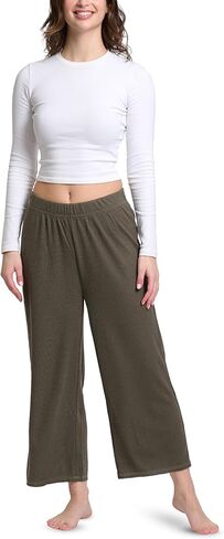 Mad Dog Lounge Pants for Women, Comfy Loose Fitting Wide Leg Cropped Capris Ladies House Pants - Elastic Casual & Comfortable in Saudi Arabia