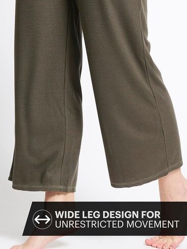 Mad Dog Lounge Pants for Women, Comfy Loose Fitting Wide Leg Cropped Capris Ladies House Pants - Elastic Casual & Comfortable in Saudi Arabia