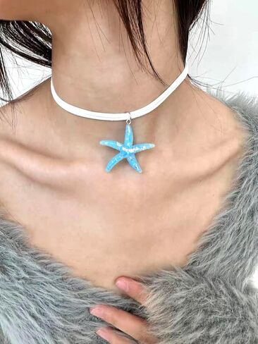 Boho Starfish Necklace Bracelet Set Seashell Necklace Bracelet Set Beach Summer Beach Jewelry Set for Women Girls in Saudi Arabia