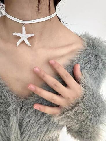 Boho Starfish Necklace Bracelet Set Seashell Necklace Bracelet Set Beach Summer Beach Jewelry Set for Women Girls in Saudi Arabia