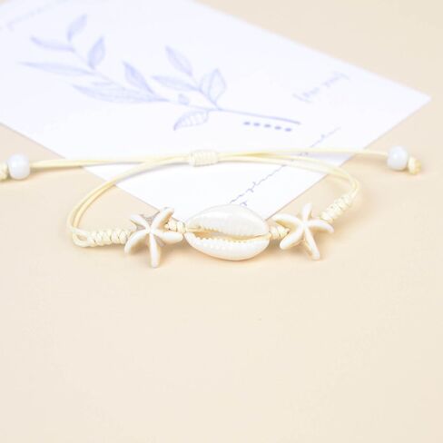 Boho Starfish Necklace Bracelet Set Seashell Necklace Bracelet Set Beach Summer Beach Jewelry Set for Women Girls in Saudi Arabia