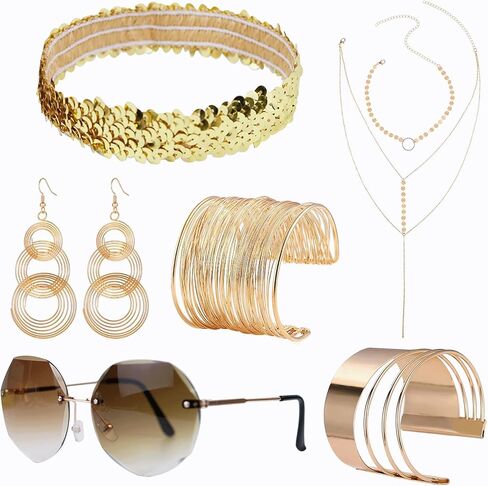 6 Pieces 70s Disco Accessories Set in Saudi Arabia