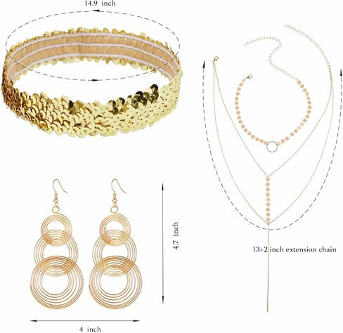 6 Pieces 70s Disco Accessories Set in Saudi Arabia