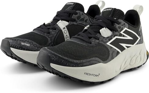 New Balance Women's Fresh Foam X Hierro V8 Trail Running Shoe, Black/Sea Salt/Grey Matter, 10 Wide in Saudi Arabia