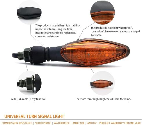 Universal LED Turn Signal Light for Kawasaki for Honda for Yamaha for Suzuki - Amber Lens in Saudi Arabia
