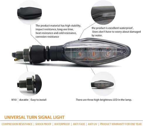 Universal LED Turn Signal Light for Kawasaki for Honda for Yamaha for Suzuki - Amber Lens in Saudi Arabia