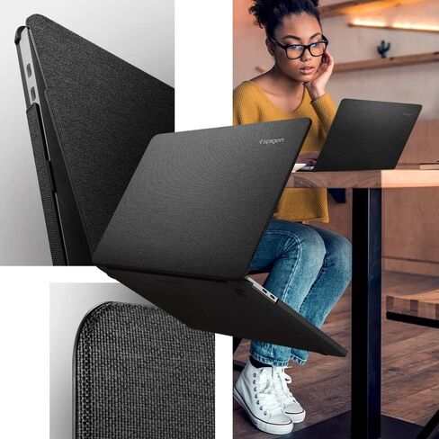 Spigen Thin Fit Designed for MacBook Pro 13 inch Case M2 M1 A2338 A2251 A2289 (2022, 2020) - Black in Saudi Arabia