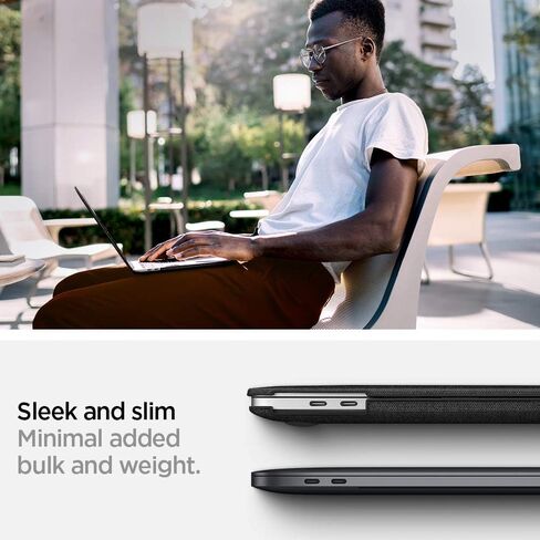 Spigen Thin Fit Designed for MacBook Pro 13 inch Case M2 M1 A2338 A2251 A2289 (2022, 2020) - Black in Saudi Arabia