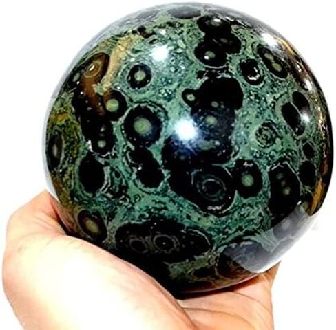 Pyrite Natural 50-55 mm Gemstone Ball Sphere + Stand Hand Carved Crystal Altar Healing Devotional Focus Spiritual Chakra Cleansing Metaphysical Gift Men Women from India in Kuwait